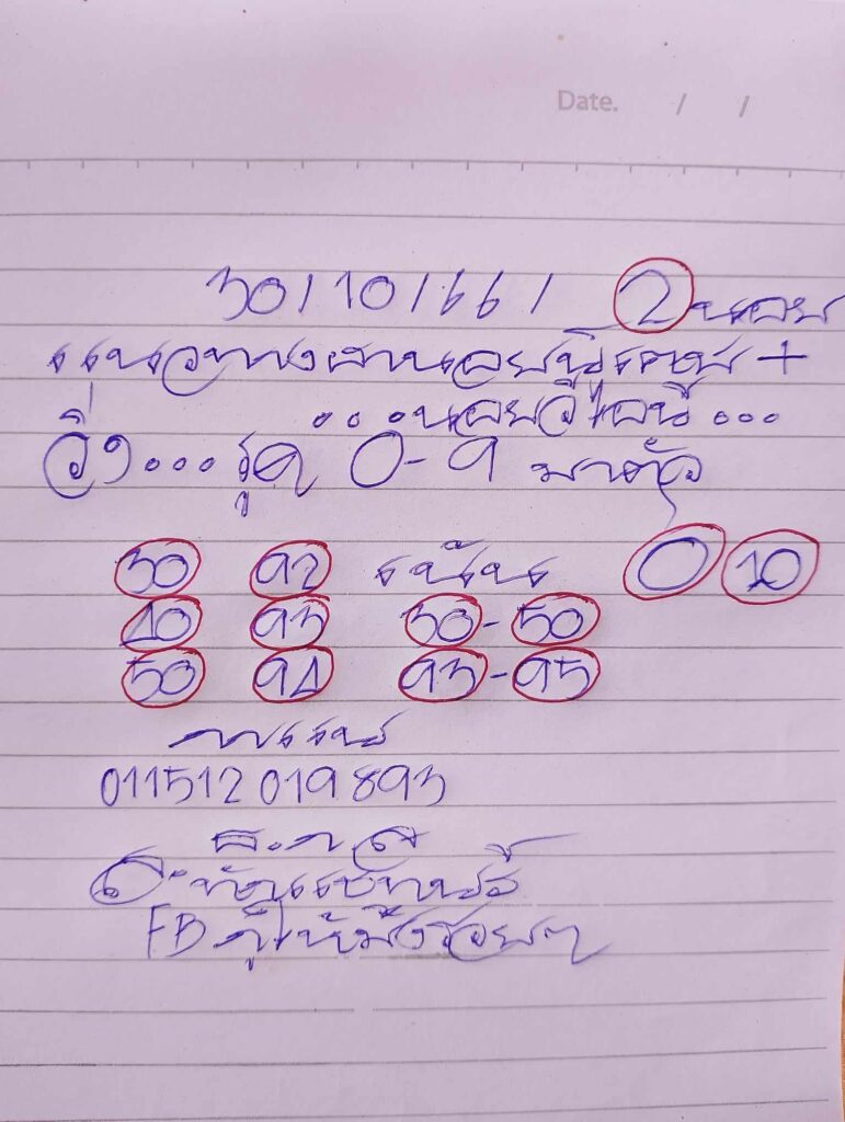 แนวทางหวยฮานอย 30/10/66 ชุดที่ 2