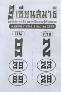 หวย9เซียนสมาธิ 1/12/66