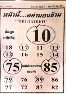 หวยจับยามสามตา 1/11/66