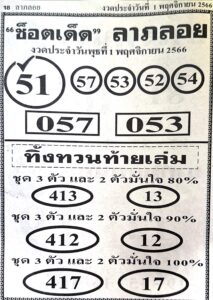 หวยช็อตเด็ดลาภลอย 1/11/66