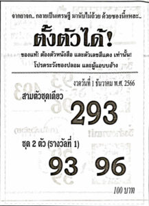 หวยตั้งตัวได้ 1/12/66