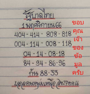 หวยมิสเตอร์บอล 1/11/66