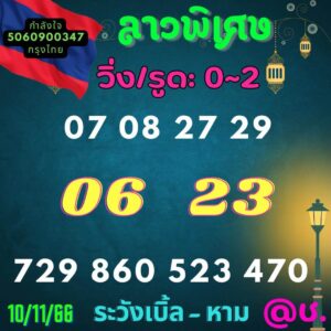 แนวทางหวยลาว 10/11/66 ชุดที่ 3