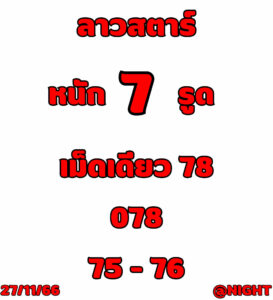 แนวทางหวยลาว 27/11/66 ชุดที่ 6