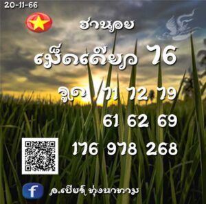 แนวทางหวยฮานอย 20/11/66 ชุดที่ 7