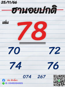 แนวทางหวยฮานอย 25/11/66 ชุดที่ 7