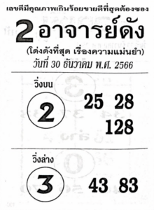 หวย2อาจารย์ดัง 30-12-66