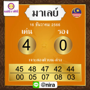 หวยมาเลย์ 13-12-66 ชุด 7