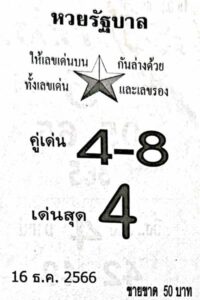 หวยรัฐบาล 16/12/66