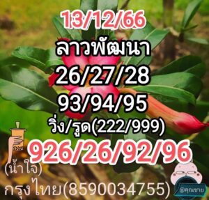 หวยลาว 13-12-66 ชุด2