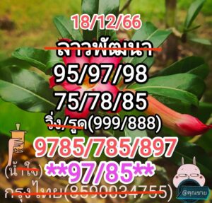 หวยลาว 18-12-66 ชุด9