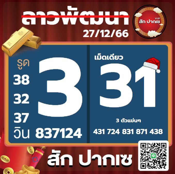 หวยลาว 27-12-66 ชุด10