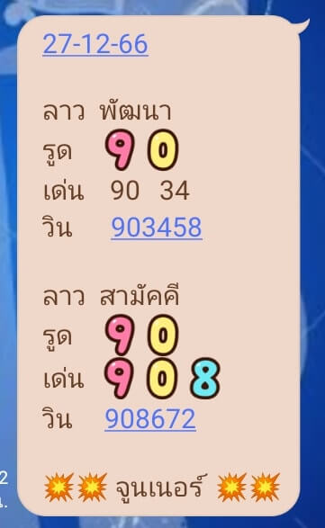 หวยลาว 27-12-66 ชุด2