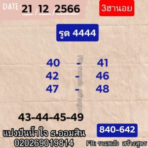 หวยฮานอย 21-12-66 ชุด7