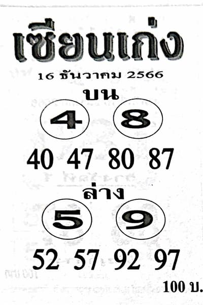 หวยเซียนเก่ง 16/12/66