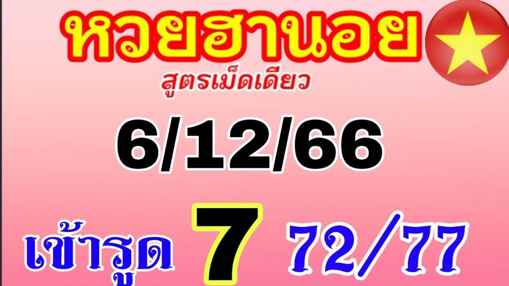 แนวทางหวยฮานอย 6/12/66 ชุดที่6