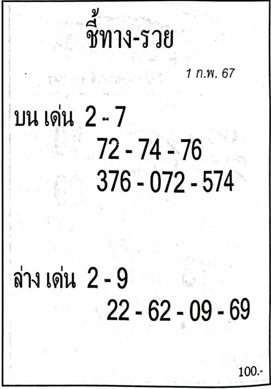 หวยชี้ทางรวย 1-2-67