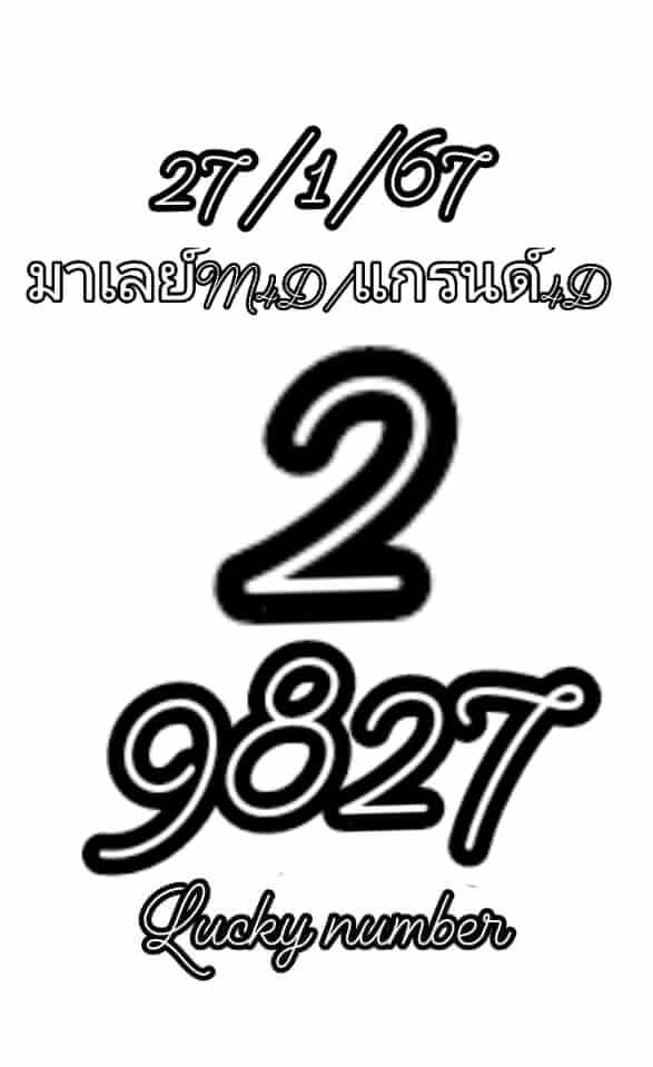 หวยมาเลย์ 27-1-67 ชุด 3