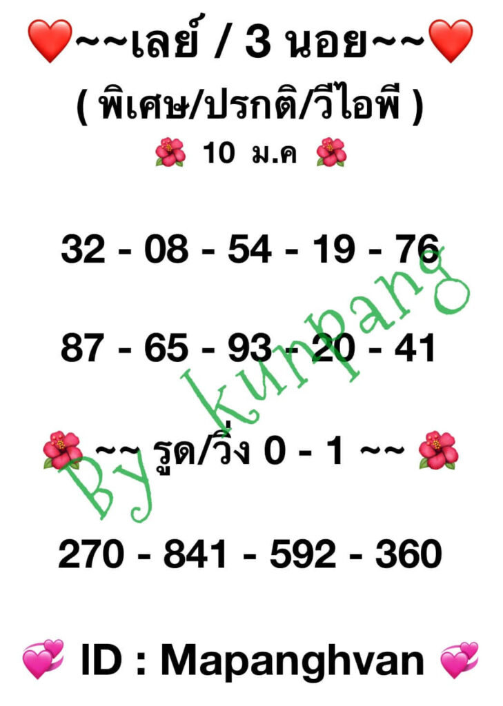 หวยฮานอย 10-1-67 ชุด10