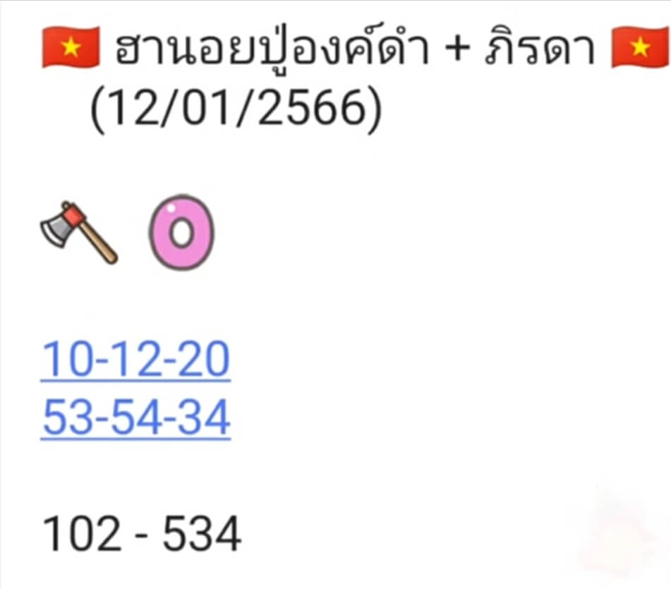 หวยฮานอย 12-1-67 ชุด7