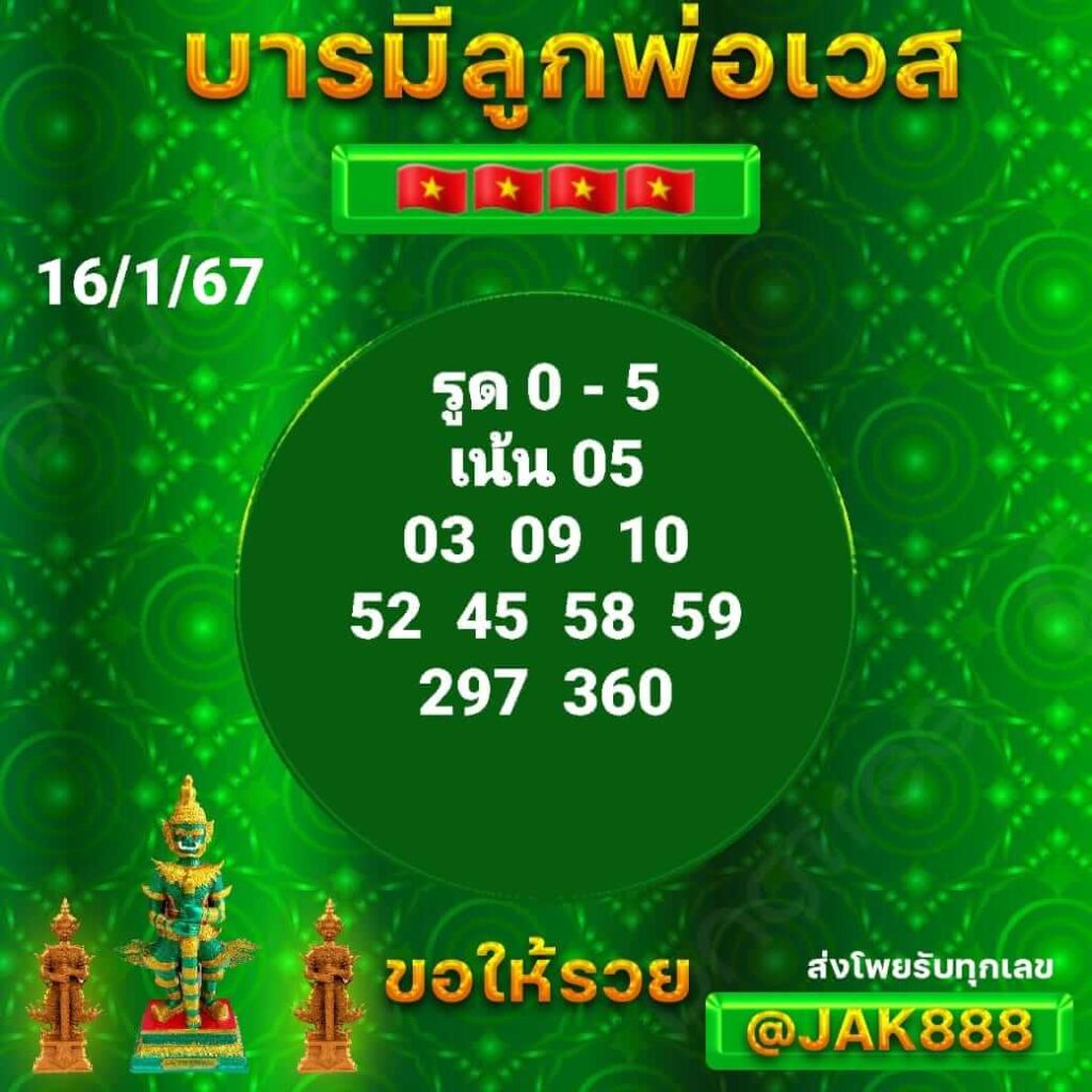 หวยฮานอย 16-1-67 ชุด7