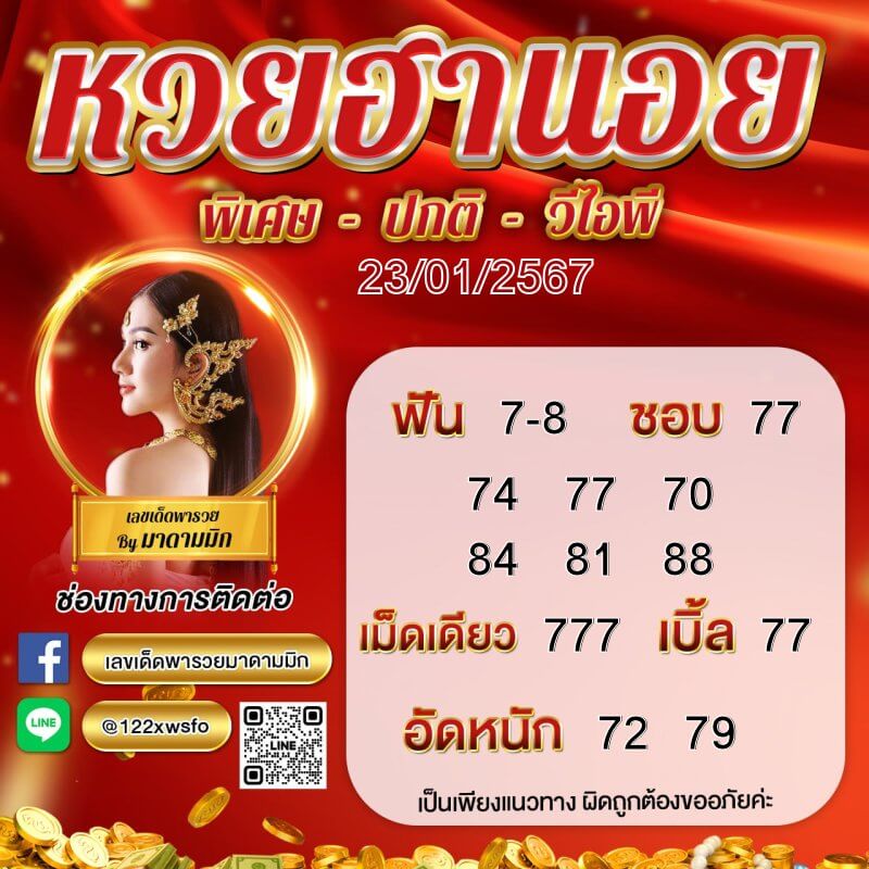 หวยฮานอย 22-1-67 ชุด1