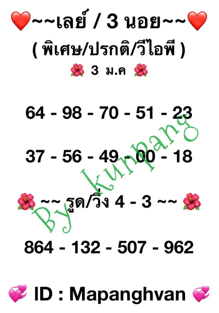 หวยฮานอย 3-1-67 ชุด4