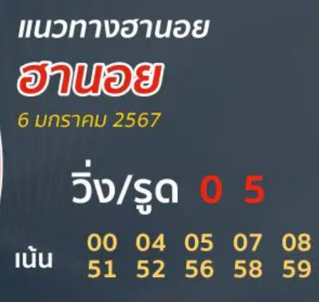 หวยฮานอย 6-1-67 ชุด7