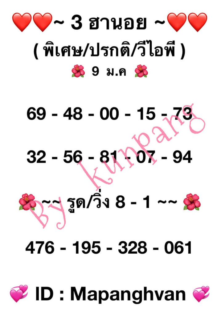 หวยฮานอย 9-1-67 ชุด2