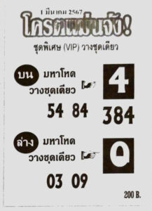 หวยโครตแม่นจัง 1-3-67