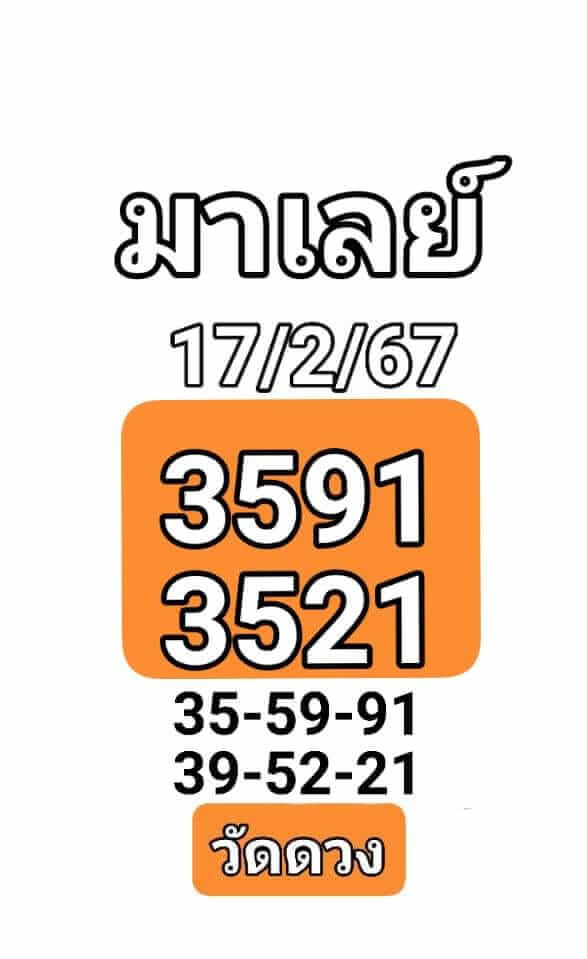 หวยมาเลย์ 17-2-67 ชุด 3