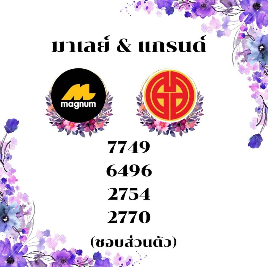 หวยมาเลย์ 25-2-67 ชุด 1