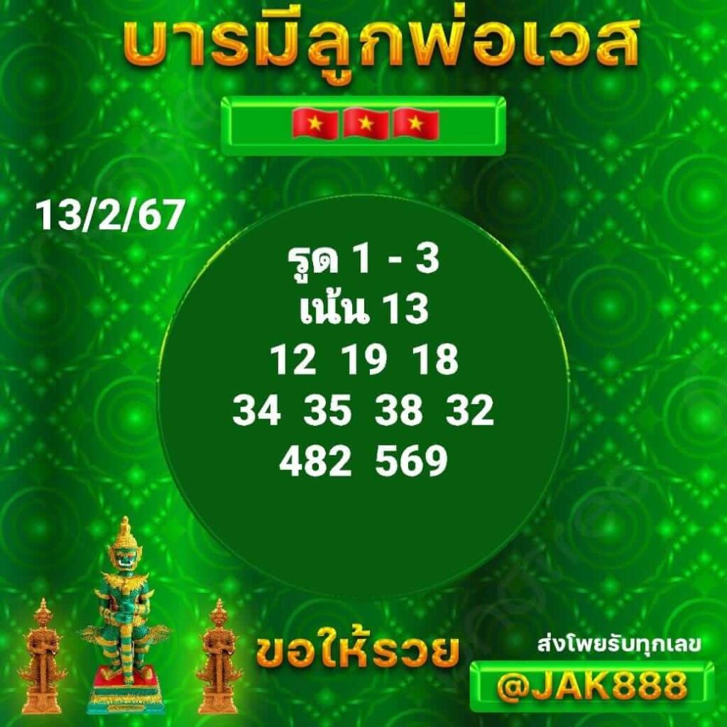 หวยฮานอย 13-2-67 ชุด7