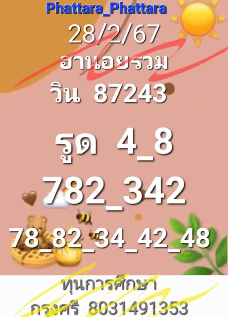 หวยฮานอย 28-2-67 ชุด4