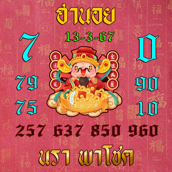 หวยฮานอย 13-3-67 ชุด6