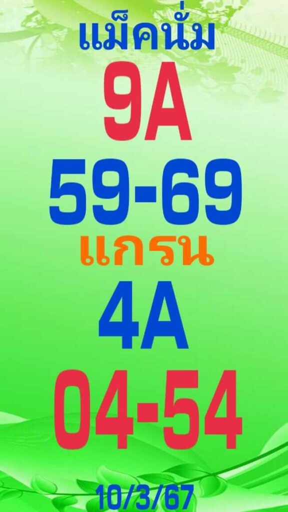 หวยมาเลย์ 10-3-67 ชุด 10