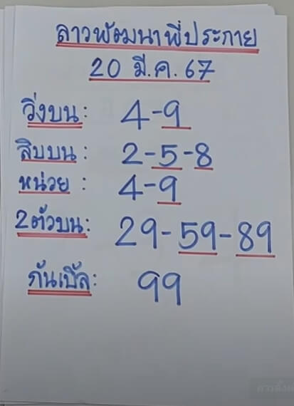 หวยลาว 20-3-67 ชุด1