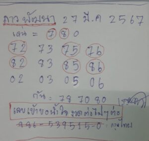 แนวทางหวยลาว 27/3/67 ชุดที่ 10