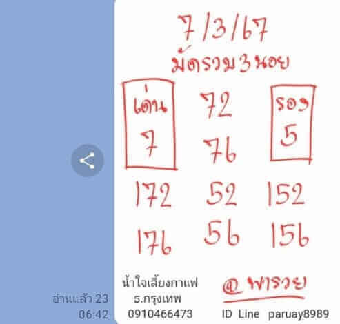 หวยฮานอย 7-3-67 ชุด7