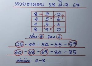 แนวทางหวยฮานอย 28/3/67 ชุดที่ 10