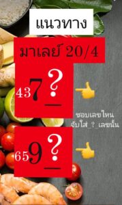 แนวทางหวยมาเลย์ 20/4/67 ชุดที 3