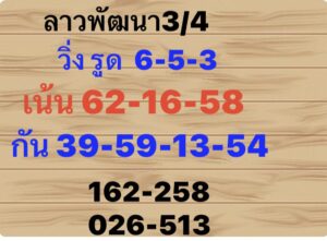 แนวทางหวยลาว 3/4/67 ชุดที่ 1