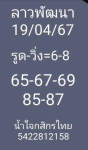 แนวทางหวยลาว 19/4/67 ชุดที่ 4