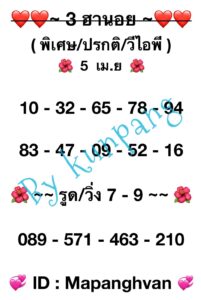 แนวทางหวยฮานอย 5/4/67 ชุดที่ 2