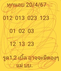 แนวทางหวยฮานอย 20/4/67 ชุดที่ 3