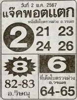 หวยแจ๊คพอตแตก 2/5/67