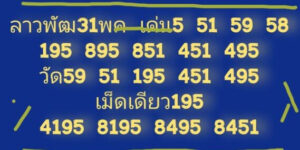 แนวทางหวยลาว 31/5/67 ชุดที่ 5