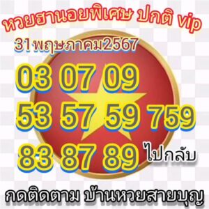 แนวทางหวยฮานอย 31/5/67 ชุดที่ 5