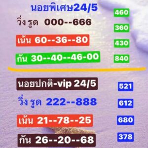 แนวทางหวยฮานอย 24/5/67 ชุดที่ 6