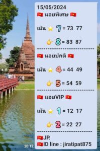 แนวทางหวยฮานอย 15/5/67 ชุดที่ 7